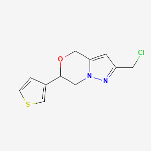 molecular formula C11H11ClN2OS B1493276 2-(chloromethyl)-6-(thiophen-3-yl)-6,7-dihydro-4H-pyrazolo[5,1-c][1,4]oxazine CAS No. 2090878-40-1