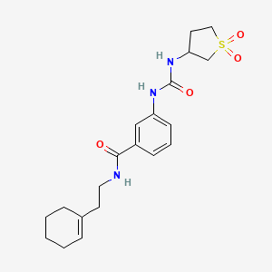 molecular formula C20H27N3O4S B14932760 N-[2-(cyclohex-1-en-1-yl)ethyl]-3-{[(1,1-dioxidotetrahydrothiophen-3-yl)carbamoyl]amino}benzamide 