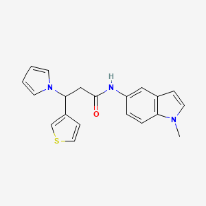 N-(1-methyl-1H-indol-5-yl)-3-(1H-pyrrol-1-yl)-3-(thiophen-3-yl)propanamide