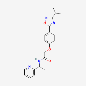 2-{4-[3-(propan-2-yl)-1,2,4-oxadiazol-5-yl]phenoxy}-N-[1-(pyridin-2-yl)ethyl]acetamide