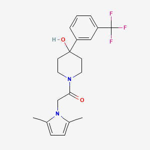 molecular formula C20H23F3N2O2 B14932816 2-(2,5-Dimethyl-1H-pyrrol-1-YL)-1-{4-hydroxy-4-[3-(trifluoromethyl)phenyl]piperidino}-1-ethanone 