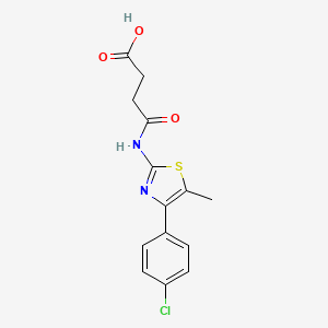 molecular formula C14H13ClN2O3S B14932820 4-{[4-(4-Chlorophenyl)-5-methyl-1,3-thiazol-2-yl]amino}-4-oxobutanoic acid 