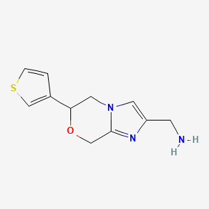molecular formula C11H13N3OS B1493283 (6-(thiophen-3-yl)-5,6-dihydro-8H-imidazo[2,1-c][1,4]oxazin-2-yl)methanamine CAS No. 2097960-05-7