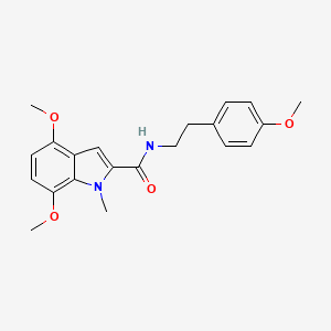 molecular formula C21H24N2O4 B14932837 4,7-dimethoxy-N-[2-(4-methoxyphenyl)ethyl]-1-methyl-1H-indole-2-carboxamide 