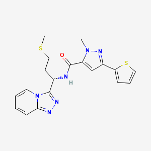 1-methyl-N-[(1S)-3-(methylsulfanyl)-1-([1,2,4]triazolo[4,3-a]pyridin-3-yl)propyl]-3-(thiophen-2-yl)-1H-pyrazole-5-carboxamide