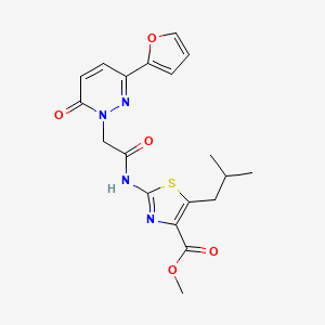 molecular formula C19H20N4O5S B14932875 methyl 2-({[3-(furan-2-yl)-6-oxopyridazin-1(6H)-yl]acetyl}amino)-5-(2-methylpropyl)-1,3-thiazole-4-carboxylate 