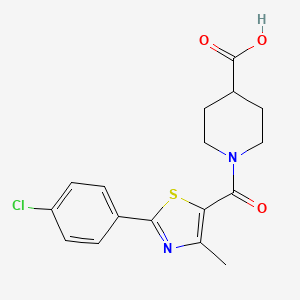 1-{[2-(4-Chlorophenyl)-4-methyl-1,3-thiazol-5-yl]carbonyl}piperidine-4-carboxylic acid