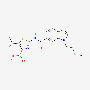 molecular formula C20H23N3O4S B14932887 methyl 2-({[1-(2-methoxyethyl)-1H-indol-6-yl]carbonyl}amino)-5-(propan-2-yl)-1,3-thiazole-4-carboxylate 