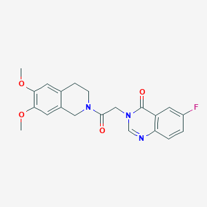 molecular formula C21H20FN3O4 B14932894 3-[2-(6,7-dimethoxy-3,4-dihydroisoquinolin-2(1H)-yl)-2-oxoethyl]-6-fluoroquinazolin-4(3H)-one 