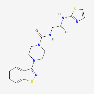 4-(1,2-benzothiazol-3-yl)-N-[2-oxo-2-(1,3-thiazol-2-ylamino)ethyl]piperazine-1-carboxamide