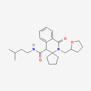 N-(3-methylbutyl)-1'-oxo-2'-(tetrahydrofuran-2-ylmethyl)-1',4'-dihydro-2'H-spiro[cyclopentane-1,3'-isoquinoline]-4'-carboxamide