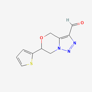 molecular formula C10H9N3O2S B1493291 6-(thiophen-2-yl)-6,7-dihydro-4H-[1,2,3]triazolo[5,1-c][1,4]oxazine-3-carbaldehyde CAS No. 2098116-93-7