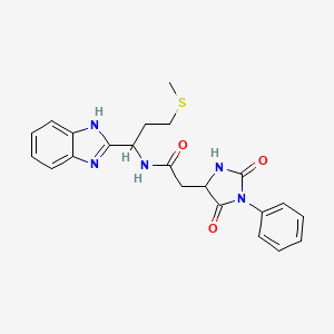 N-[1-(1H-benzimidazol-2-yl)-3-(methylsulfanyl)propyl]-2-(2,5-dioxo-1-phenylimidazolidin-4-yl)acetamide