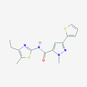 N-(4-ethyl-5-methyl-1,3-thiazol-2-yl)-1-methyl-3-(thiophen-2-yl)-1H-pyrazole-5-carboxamide