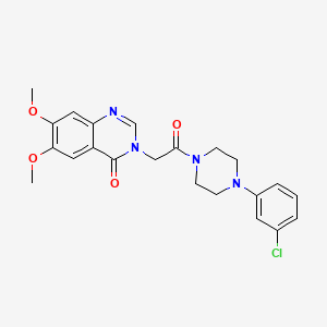 molecular formula C22H23ClN4O4 B14932957 3-{2-[4-(3-chlorophenyl)piperazin-1-yl]-2-oxoethyl}-6,7-dimethoxyquinazolin-4(3H)-one 