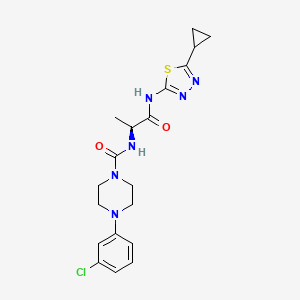 4-(3-chlorophenyl)-N-[(2S)-1-{[(2Z)-5-cyclopropyl-1,3,4-thiadiazol-2(3H)-ylidene]amino}-1-oxopropan-2-yl]piperazine-1-carboxamide