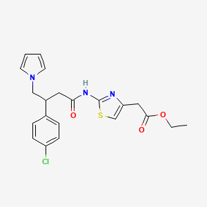 ethyl (2-{[3-(4-chlorophenyl)-4-(1H-pyrrol-1-yl)butanoyl]amino}-1,3-thiazol-4-yl)acetate