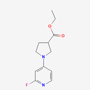 molecular formula C12H15FN2O2 B1493304 Ethyl 1-(2-fluoropyridin-4-yl)pyrrolidine-3-carboxylate CAS No. 2097960-16-0