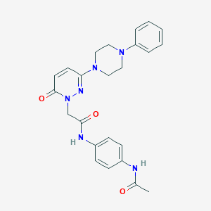 molecular formula C24H26N6O3 B14933046 N-[4-(acetylamino)phenyl]-2-[6-oxo-3-(4-phenylpiperazin-1-yl)pyridazin-1(6H)-yl]acetamide 