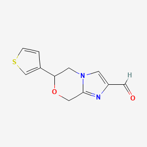 6-(thiophen-3-yl)-5,6-dihydro-8H-imidazo[2,1-c][1,4]oxazine-2-carbaldehyde