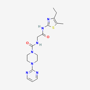 N-(2-((4-ethyl-5-methylthiazol-2-yl)amino)-2-oxoethyl)-4-(pyrimidin-2-yl)piperazine-1-carboxamide