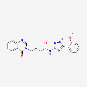 molecular formula C21H20N6O3 B14933056 N-[3-(2-methoxyphenyl)-1H-1,2,4-triazol-5-yl]-4-(4-oxoquinazolin-3(4H)-yl)butanamide 