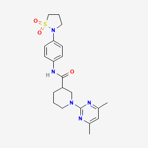 1-(4,6-dimethylpyrimidin-2-yl)-N-[4-(1,1-dioxido-1,2-thiazolidin-2-yl)phenyl]piperidine-3-carboxamide