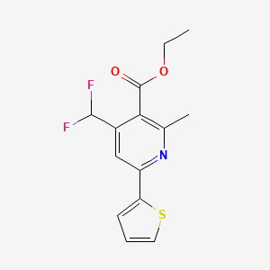 Ethyl 4-(difluoromethyl)-2-methyl-6-(thiophen-2-yl)nicotinate