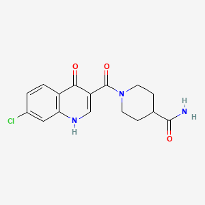 molecular formula C16H16ClN3O3 B14933072 1-[(7-Chloro-4-oxo-1,4-dihydroquinolin-3-yl)carbonyl]piperidine-4-carboxamide 