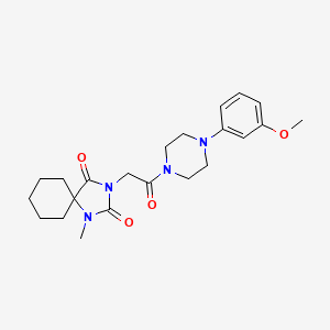 molecular formula C22H30N4O4 B14933116 3-{2-[4-(3-Methoxyphenyl)piperazin-1-yl]-2-oxoethyl}-1-methyl-1,3-diazaspiro[4.5]decane-2,4-dione 