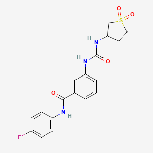 3-{[(1,1-dioxidotetrahydrothiophen-3-yl)carbamoyl]amino}-N-(4-fluorophenyl)benzamide