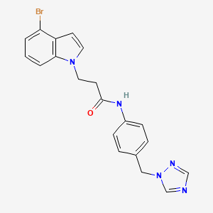 molecular formula C20H18BrN5O B14933137 3-(4-bromo-1H-indol-1-yl)-N-[4-(1H-1,2,4-triazol-1-ylmethyl)phenyl]propanamide 