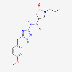 molecular formula C19H25N5O3 B14933150 N-[3-(4-methoxybenzyl)-1H-1,2,4-triazol-5-yl]-1-(2-methylpropyl)-5-oxopyrrolidine-3-carboxamide 