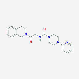 molecular formula C21H25N5O2 B14933160 N-[2-(3,4-dihydroisoquinolin-2(1H)-yl)-2-oxoethyl]-4-(pyridin-2-yl)piperazine-1-carboxamide 