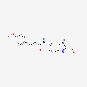 molecular formula C19H21N3O3 B14933161 N-[2-(methoxymethyl)-1H-benzimidazol-5-yl]-3-(4-methoxyphenyl)propanamide 