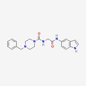 4-benzyl-N-[2-(1H-indol-5-ylamino)-2-oxoethyl]piperazine-1-carboxamide