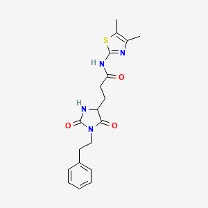 N-(4,5-dimethyl-1,3-thiazol-2-yl)-3-[2,5-dioxo-1-(2-phenylethyl)imidazolidin-4-yl]propanamide