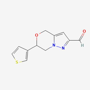 molecular formula C11H10N2O2S B1493317 6-(thiophen-3-yl)-6,7-dihydro-4H-pyrazolo[5,1-c][1,4]oxazine-2-carbaldehyde CAS No. 2098111-80-7