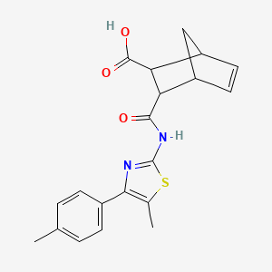 molecular formula C20H20N2O3S B14933179 3-{[5-Methyl-4-(4-methylphenyl)-1,3-thiazol-2-yl]carbamoyl}bicyclo[2.2.1]hept-5-ene-2-carboxylic acid 