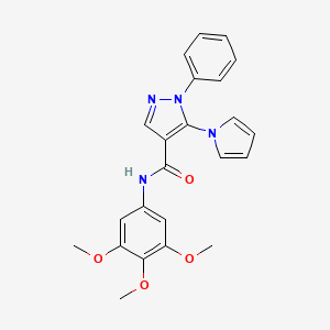 molecular formula C23H22N4O4 B14933185 1-phenyl-5-(1H-pyrrol-1-yl)-N-(3,4,5-trimethoxyphenyl)-1H-pyrazole-4-carboxamide 