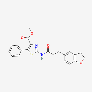 methyl (2E)-2-{[3-(2,3-dihydro-1-benzofuran-5-yl)propanoyl]imino}-5-phenyl-2,3-dihydro-1,3-thiazole-4-carboxylate