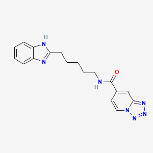 molecular formula C18H19N7O B14933206 N-[5-(1H-benzimidazol-2-yl)pentyl]tetrazolo[1,5-a]pyridine-7-carboxamide 