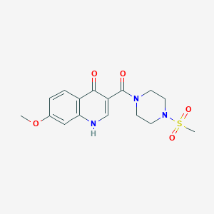 molecular formula C16H19N3O5S B14933216 (4-Hydroxy-7-methoxyquinolin-3-yl)[4-(methylsulfonyl)piperazin-1-yl]methanone 