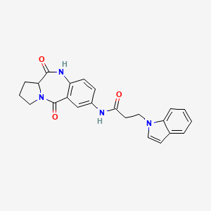 N-(5,11-dioxo-2,3,5,10,11,11a-hexahydro-1H-pyrrolo[2,1-c][1,4]benzodiazepin-7-yl)-3-(1H-indol-1-yl)propanamide