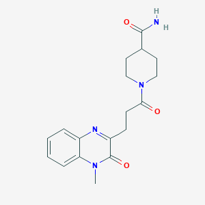 1-(3-(4-Methyl-3-oxo-3,4-dihydroquinoxalin-2-yl)propanoyl)piperidine-4-carboxamide