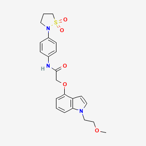 N-[4-(1,1-dioxido-2-isothiazolidinyl)phenyl]-2-{[1-(2-methoxyethyl)-1H-indol-4-yl]oxy}acetamide