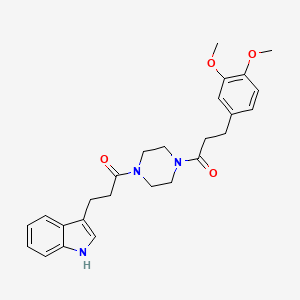 3-(3,4-dimethoxyphenyl)-1-{4-[3-(1H-indol-3-yl)propanoyl]piperazin-1-yl}propan-1-one