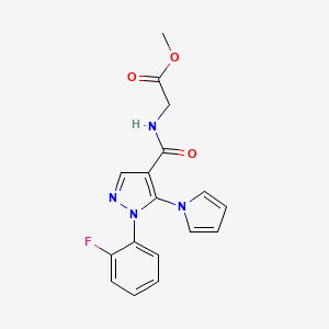 methyl N-{[1-(2-fluorophenyl)-5-(1H-pyrrol-1-yl)-1H-pyrazol-4-yl]carbonyl}glycinate