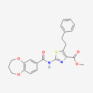 methyl 2-[(3,4-dihydro-2H-1,5-benzodioxepin-7-ylcarbonyl)amino]-5-(2-phenylethyl)-1,3-thiazole-4-carboxylate