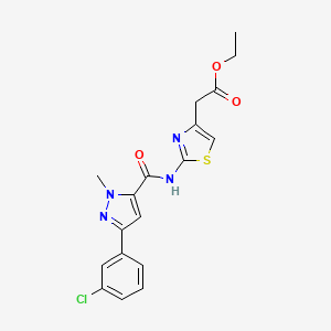 ethyl [2-({[3-(3-chlorophenyl)-1-methyl-1H-pyrazol-5-yl]carbonyl}amino)-1,3-thiazol-4-yl]acetate